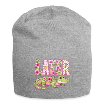 Later Alligator – Cute Tropical Crocodile - Jersey Beanie - heather grey - Front