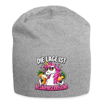 Besäufniserregendes Einhorn Party - Jersey-Beanie - Grau meliert - Vorne