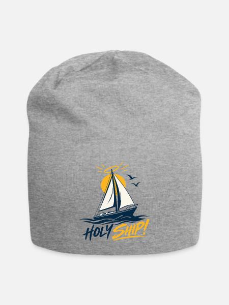 Holy Ship! – Lustiges Segler Design - Jersey-Beanie - Grau meliert