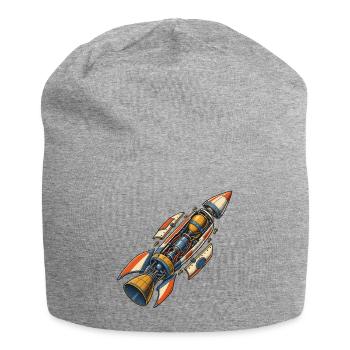 Raketenmechanik - Jersey-Beanie - Grau meliert - Vorne
