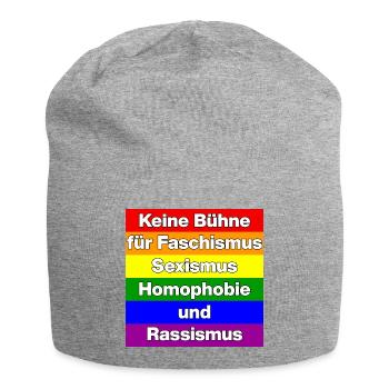KEINE BÜHNE FÜR FASCHISMUS, HASS UND AUSGRENZUNG - Jersey-Beanie - Grau meliert - Vorne