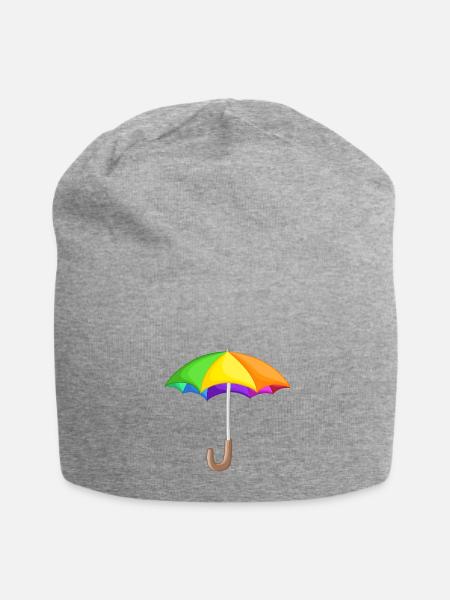 Regenbogenschirm-Design - Jersey-Beanie - Grau meliert