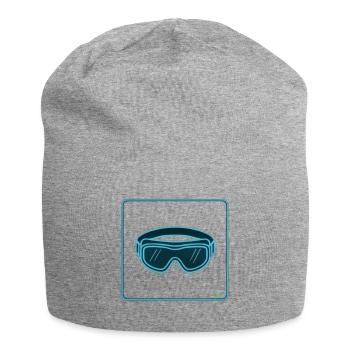 Neonleuchtende Schutzbrille - Jersey-Beanie - Grau meliert - Vorne