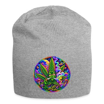 Hanfblatt - Jersey-Beanie - Grau meliert - Vorne