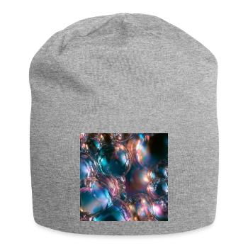 Irisierende metallische Blasen - Jersey-Beanie - Grau meliert - Vorne