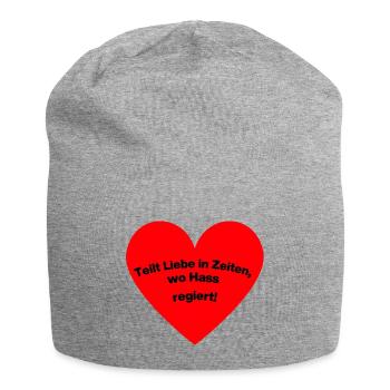 TEILT LIEBE IN ZEITEN, WO HASS REGIERT! GEGEN AFD - Jersey-Beanie - Grau meliert - Vorne