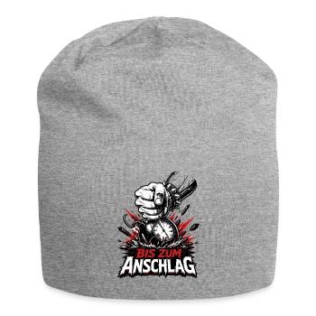 Bis zum Anschlag Thrash Metal Faust Design - Jersey-Beanie - Grau meliert - Vorne