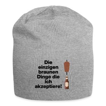 DÖNER UND BIER EINZIGE AKZEPTIERTE BRAUNE DINGE - Jersey-Beanie - Grau meliert - Vorne