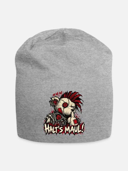 Halt’s Maul! – Punk Bär Horror Halloween - Jersey-Beanie - Grau meliert