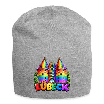 Lübeck Regenbogen Holstentor - Jersey-Beanie - Grau meliert - Vorne