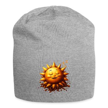 Schlafender Sonnenschein mit Bohnen - Jersey-Beanie - Grau meliert - Vorne