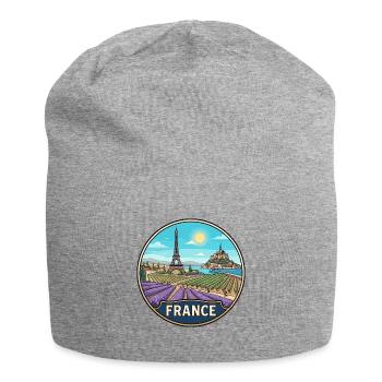 Frankreich Reiseabzeichen Eiffelturm Mont Saint Michel - Jersey-Beanie - Grau meliert - Vorne