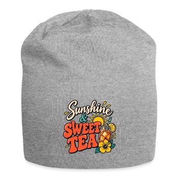 Sonnenschein- und Süßtee-Sommer-Design - Jersey-Beanie - Grau meliert - Vorne