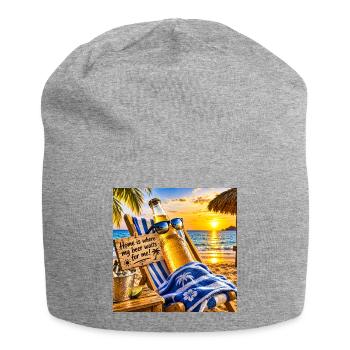 Strandbier Sich zu Hause fühlen - Jersey-Beanie - Grau meliert - Vorne