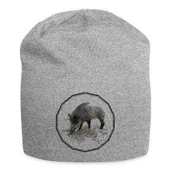Wildschwein - Jersey-Beanie - Grau meliert - Vorne