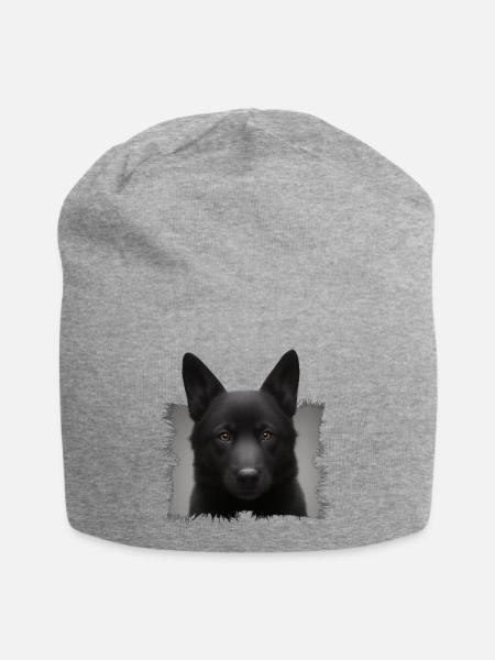 schwarzer schäferhund - Jersey-Beanie - Grau meliert
