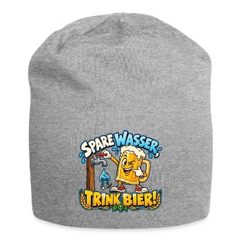 Spare Wasser, trink Bier! – Lustiger Bierkrug - Jersey-Beanie - Grau meliert - Vorne