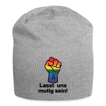 LASST UNS MUTIG SEIN, DEUTSCHLAND BLEIBT BUNT - Jersey-Beanie - Grau meliert - Vorne