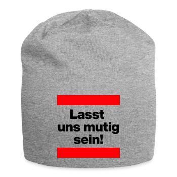 LASST UNS MUTIG SEIN, DEUTSCHLAND BLEIBT STARK - Jersey-Beanie - Grau meliert - Vorne