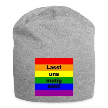 LASST UNS MUTIG SEIN, DEUTSCHLAND BLEIBT BUNT - Jersey-Beanie - Grau meliert - Vorne