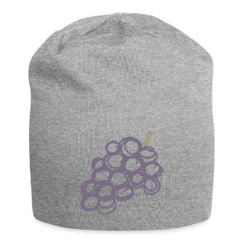 Lavendeltrauben-Cluster-Illustration - Jersey-Beanie - Grau meliert - Vorne