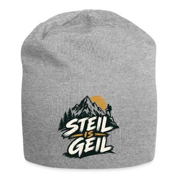 steil is geil - steil ist super - Jersey-Beanie - Grau meliert - Vorne