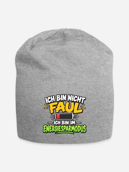 Ich bin nicht faul – Energiesparmodus - Jersey-Beanie - Grau meliert