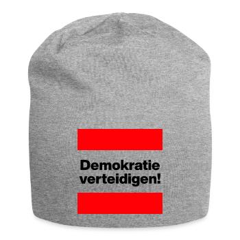 DEMOKRATIE VERTEIDIGEN KLARES STATEMENT GEGEN AFD - Jersey-Beanie - Grau meliert - Vorne