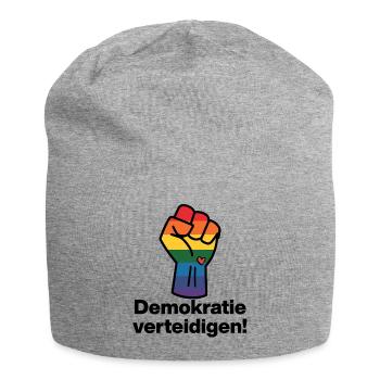 DEMOKRATIE VERTEIDIGEN REGENBOGEN STATEMENT, NOAFD - Jersey-Beanie - Grau meliert - Vorne