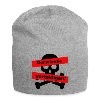 DEMOKRATIE VERTEIDIGEN KLARES STATEMENT GEGEN AFD - Jersey-Beanie - Grau meliert - Vorne