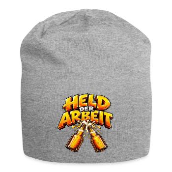Held der Arbeit – Lustiges Feierabend Design - Jersey-Beanie - Grau meliert - Vorne