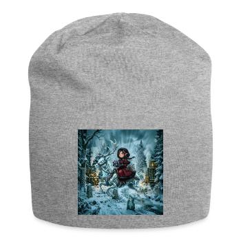 Der Geist des Winters – Keltischer Frostreiter - Jersey-Beanie - Grau meliert - Vorne