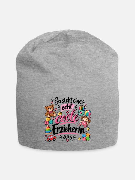 So sieht eine echt coole Erzieherin aus - Kita - Jersey-Beanie - Grau meliert
