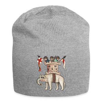 Mittelalterlicher Kriegselefant – Speculum humanae Sal - Jersey-Beanie - Grau meliert - Vorne