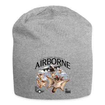 Airborne Flughörnchen – Vintage Flieger Design - Jersey-Beanie - Grau meliert - Vorne