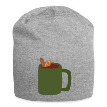 Glühweinbecher Illustration - Jersey-Beanie - Grau meliert - Vorne