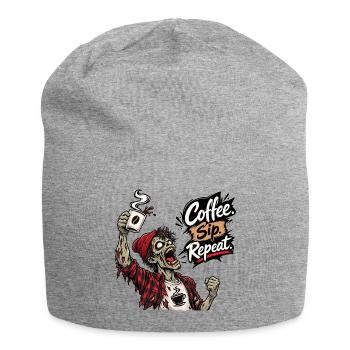 Kaffeeliebhaber Zombie Kaffee Spruch Design - Jersey-Beanie - Grau meliert - Vorne