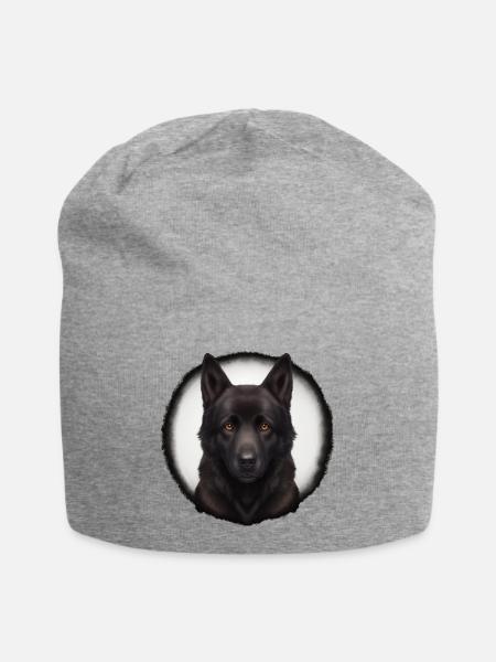schwarz brauner schäferhund - Jersey-Beanie - Grau meliert