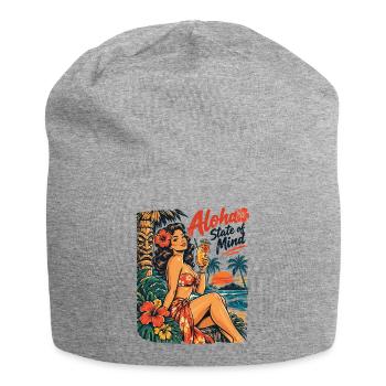 Pin-Up Girl Tiki Style: Aloha State of Mind - Jersey-Beanie - Grau meliert - Vorne