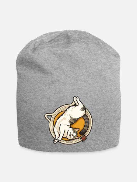 Katze - Jersey-Beanie - Grau meliert