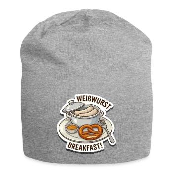 Weisswurst Frühstück Sticker Design - Jersey-Beanie - Grau meliert - Vorne