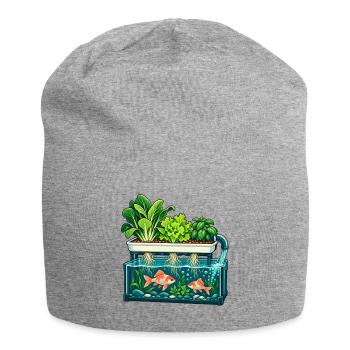 Fische unter einem lebendigen Garten - Jersey-Beanie - Grau meliert - Vorne