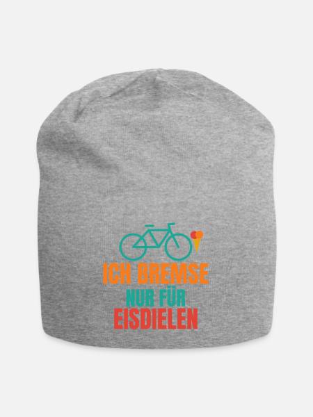 Ich bremse nur für Eisdielen – Fahrrad Spruch - Jersey-Beanie - Grau meliert