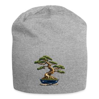 Windgepeitschter Bonsai in einem Indigo-Topf - Jersey-Beanie - Grau meliert - Vorne