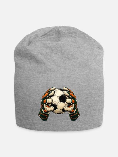 Torwart mit Fußball – Torhüter Geschenk Vintage - Jersey-Beanie - Grau meliert