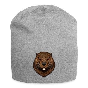 Der Biber - Jersey-Beanie - Grau meliert - Vorne