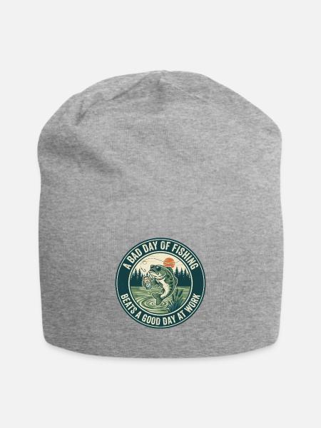 Lustiges Angeln ist besser als ein guter Arbeitstag-T-Shirt - Jersey-Beanie - Grau meliert