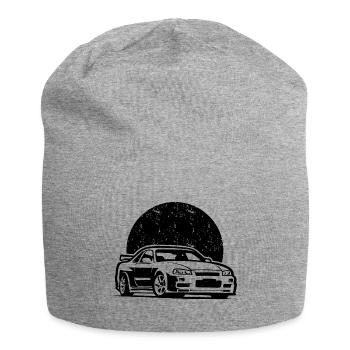 R34 Gift JDM Motorsport Japan Car - Jersey Beanie - heather grey - Front