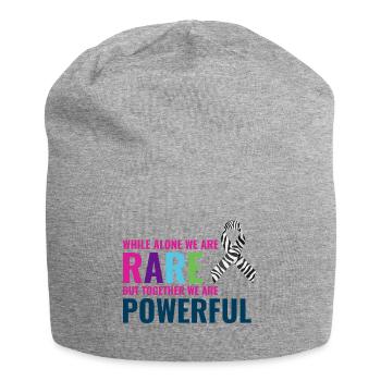 Rare Disease Awareness Day Zebra Ribbon Fighter - Jersey Beanie - heather grey - Front