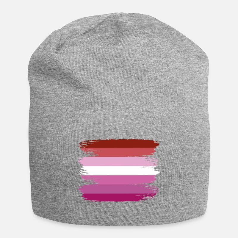 Lesbienne Lesbienne Fierté Drapeau LGBT - Bonnet en jersey - gris chiné